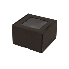 Microcorrugated cardboard box with window