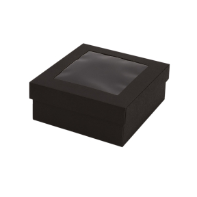 Microcorrugated cardboard box with window