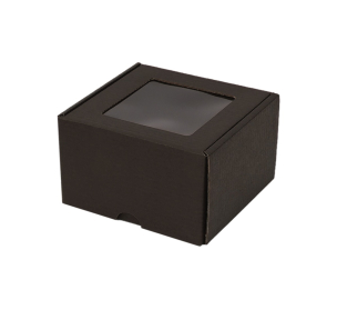 Microcorrugated cardboard box with window