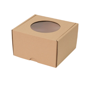 Microcorrugated cardboard box with window